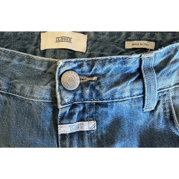 Closed Kathy Relaxed Fit Jeans 27 Blue Distressed Rigid High Rise Italian Denim - Picture 8 of 11
